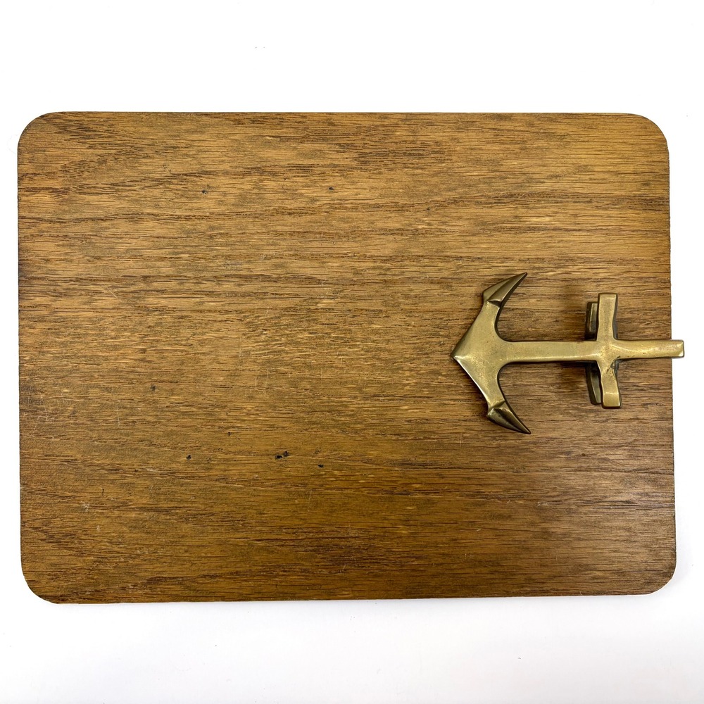 Vtg PENCO Nautical Wooden Clipboard Brass Anchor Clip Made in Taiwan Coastal MCM - Picture 8 of 13
